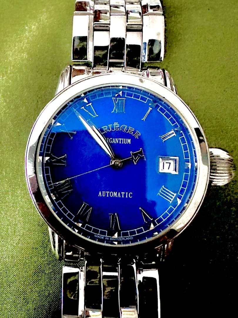 Krieger Gigantium K3003 Automatic Watch Blue Dial Limited 3000 Swiss Made Rare