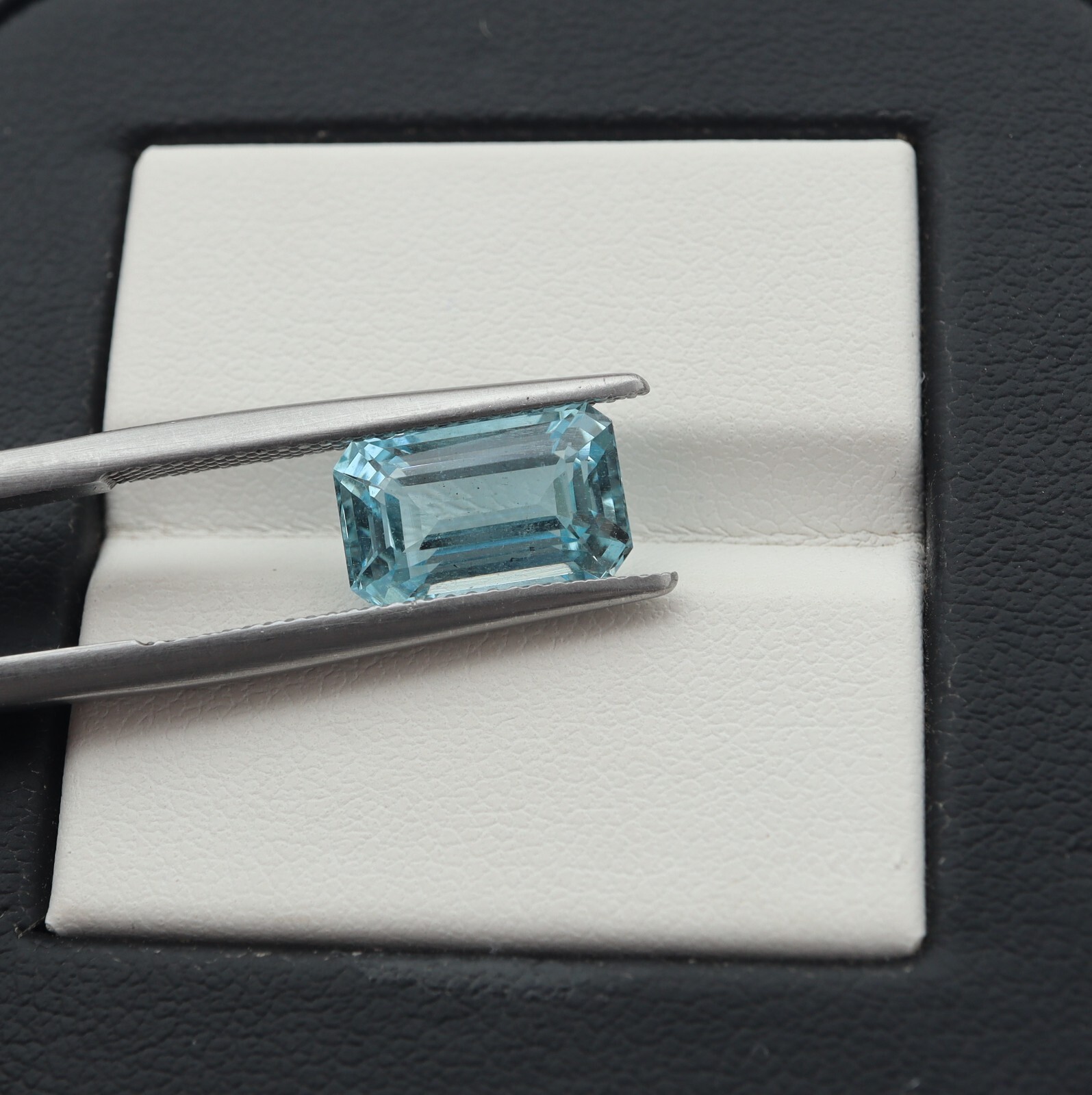 3.38 Cts 11.1×6.9 MM Unheated Natural Blue Aquamarine Faceted Octagon For Ring