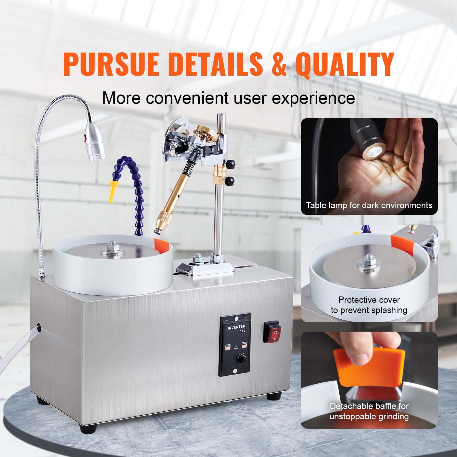VEVOR Gem Faceting Machine 180W Jade Grinding Polishing 2980RPM Rock Polisher