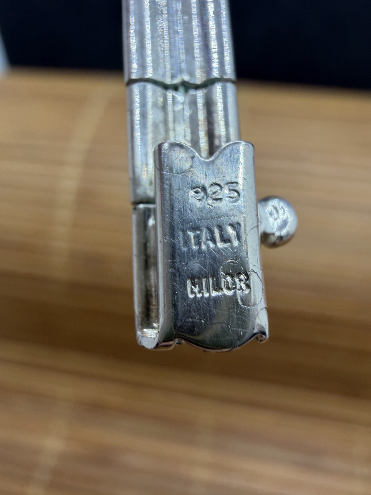 Vintage MILOR Italian Sterling Silver Omega Bangle Bracelet