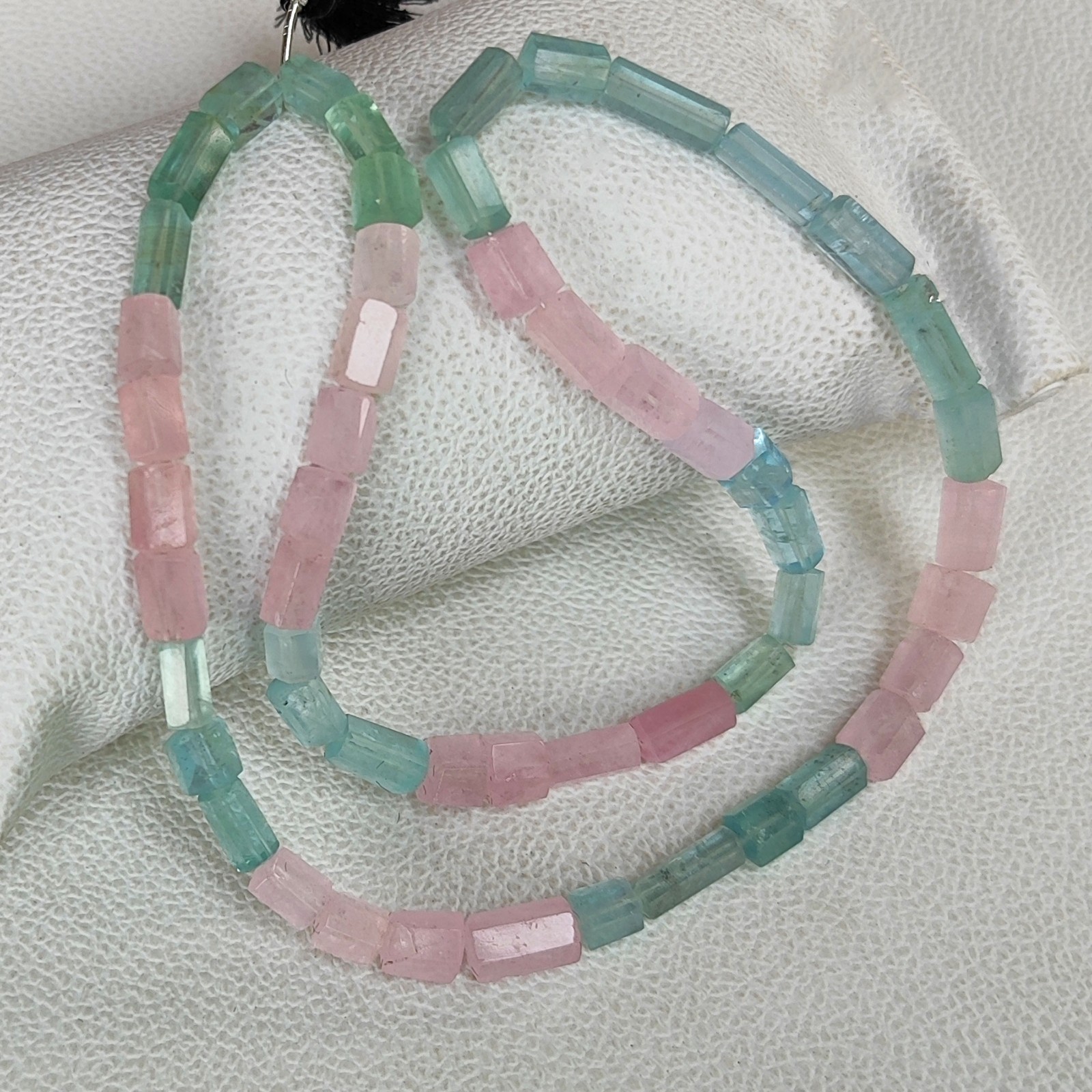 Brazil Natural Multi Beryl Smooth Tube Shape Beads 19″ Strand 9-13mm Gemstone