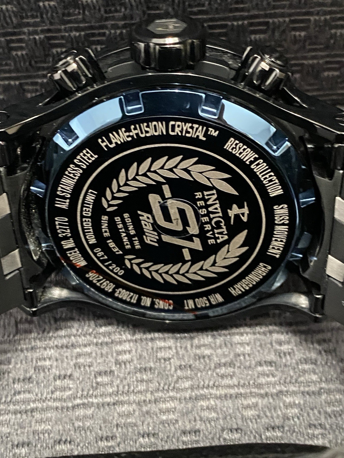 Invicta Reserve 54mm S1 Rally 1.07 Carat Black Diamond Swiss Watch Model #32770