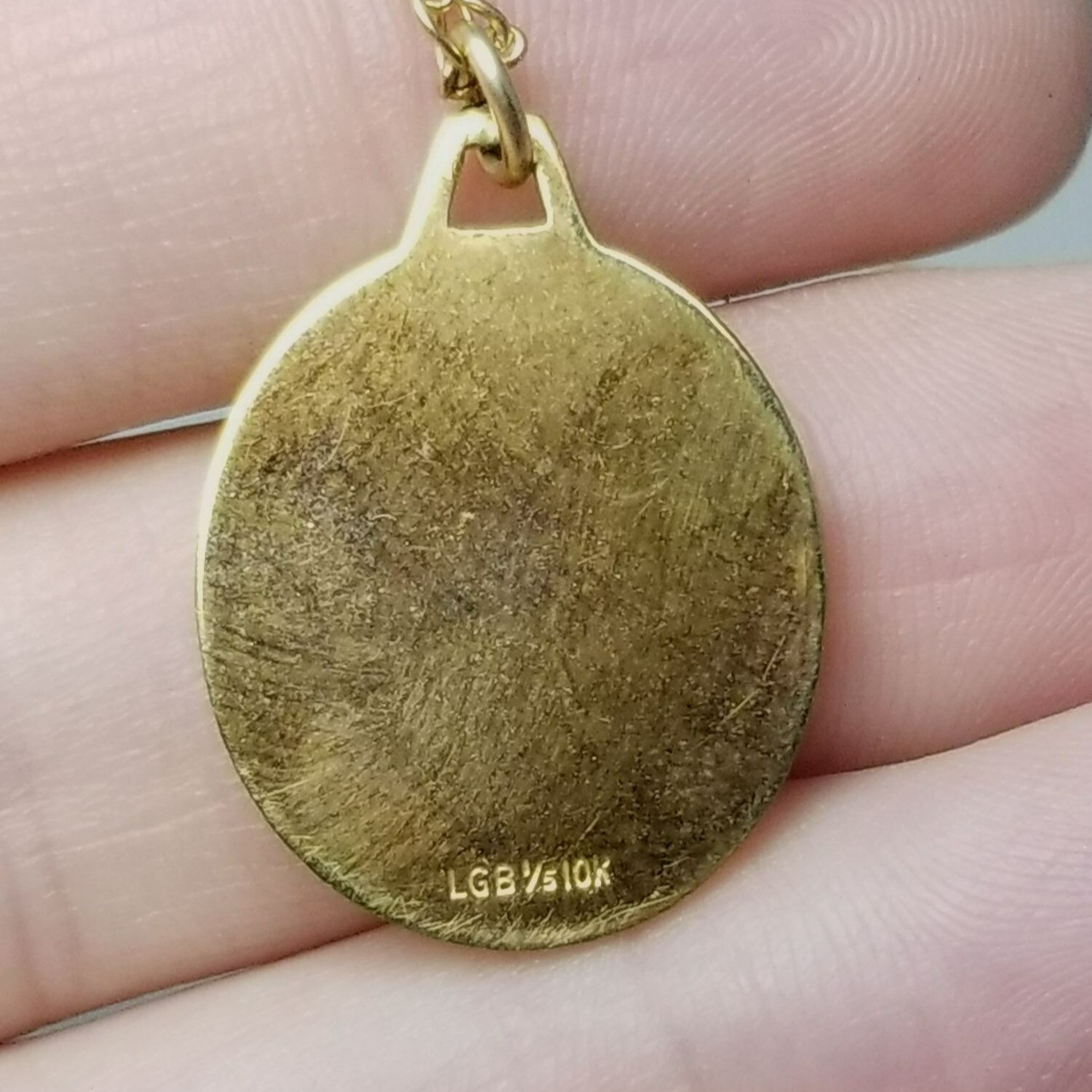 Vintage Bell Telephone Pendant Charm Necklace LGB Signed 1/5 10k Gold Filled