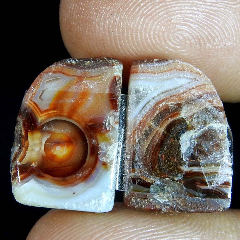 17.45Cts100%Natural Crazy Lace Agate Fancy pair Cabochon Loose Gemstone