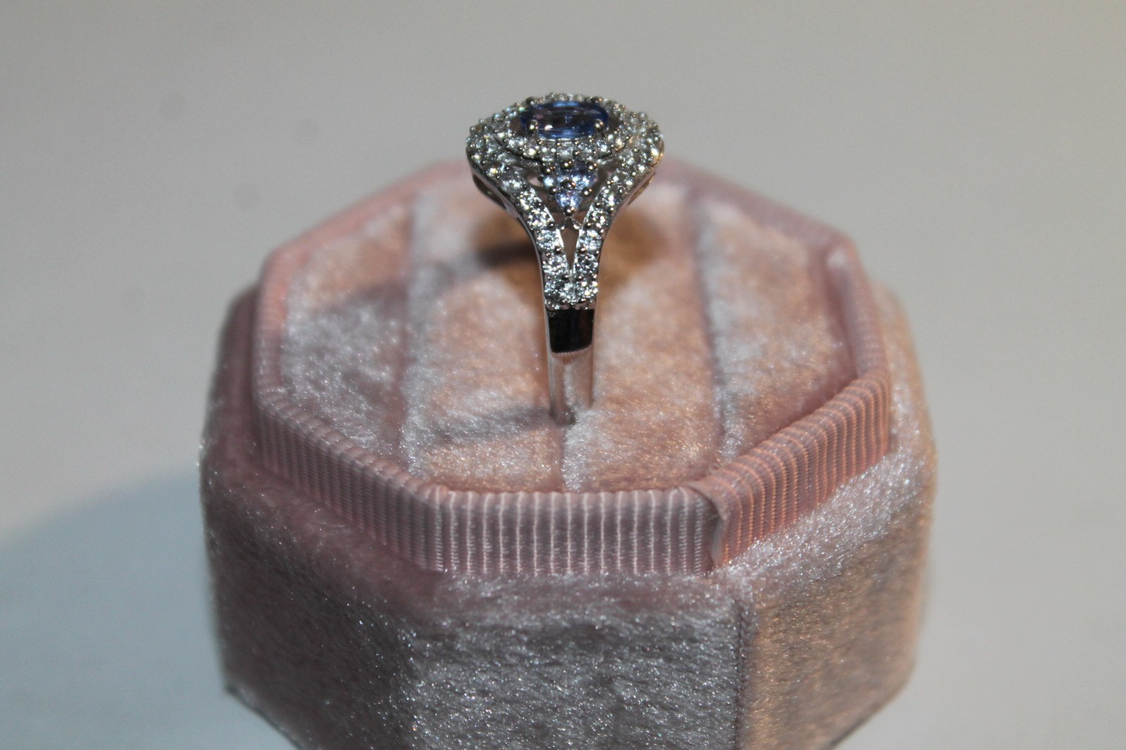 Tanzanite and Diamond 925 Silver Ring Size 7, STS Karis