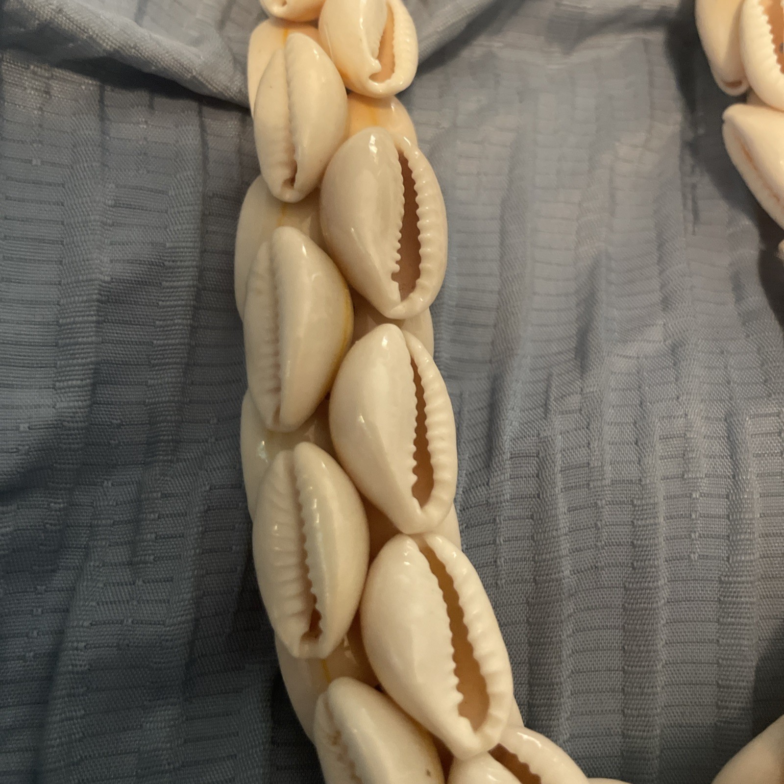 Cowrie Seashell 36” Necklace Handmade In Philippines 3/4” Thick