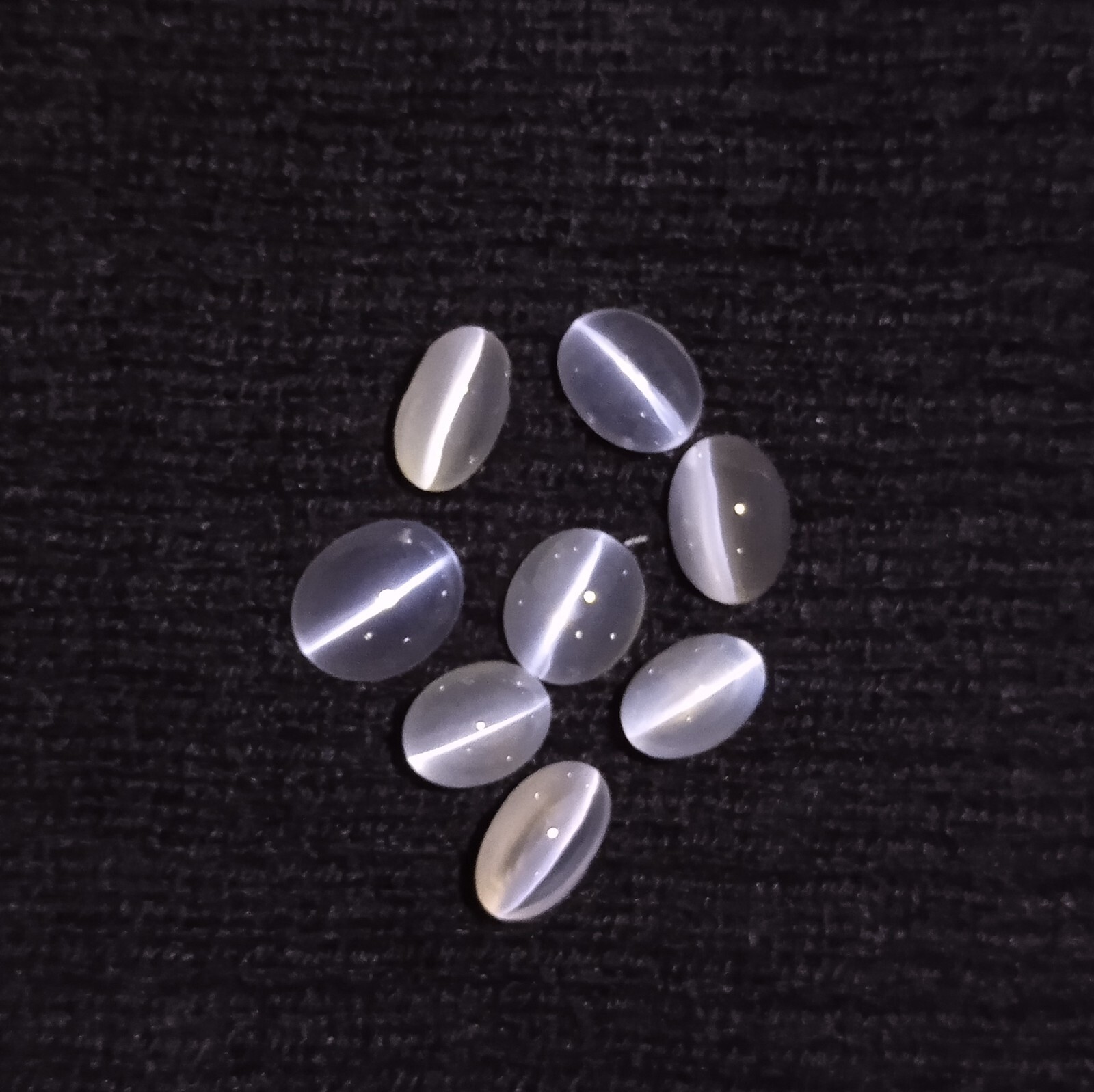 15 Carat 8×5.5-9.2×7.5 MM Natural Sillimanite Cat’s Eye Oval Shape 8 Piece Lot