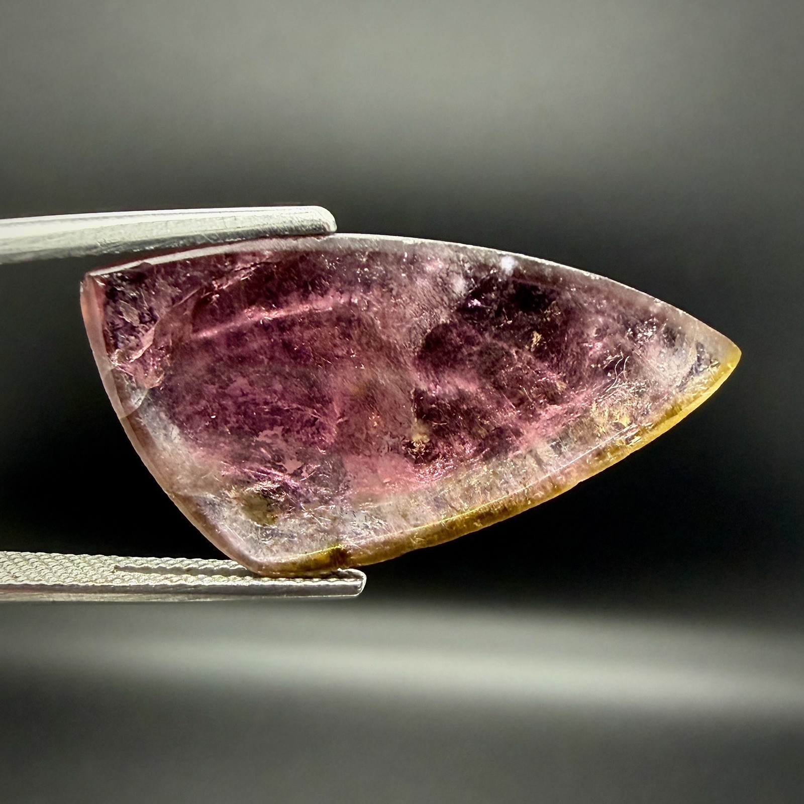 Natural Pink Bi-Color Elbaite Tourmaline Cabochon Pair 49 Ct Malkhan Russia