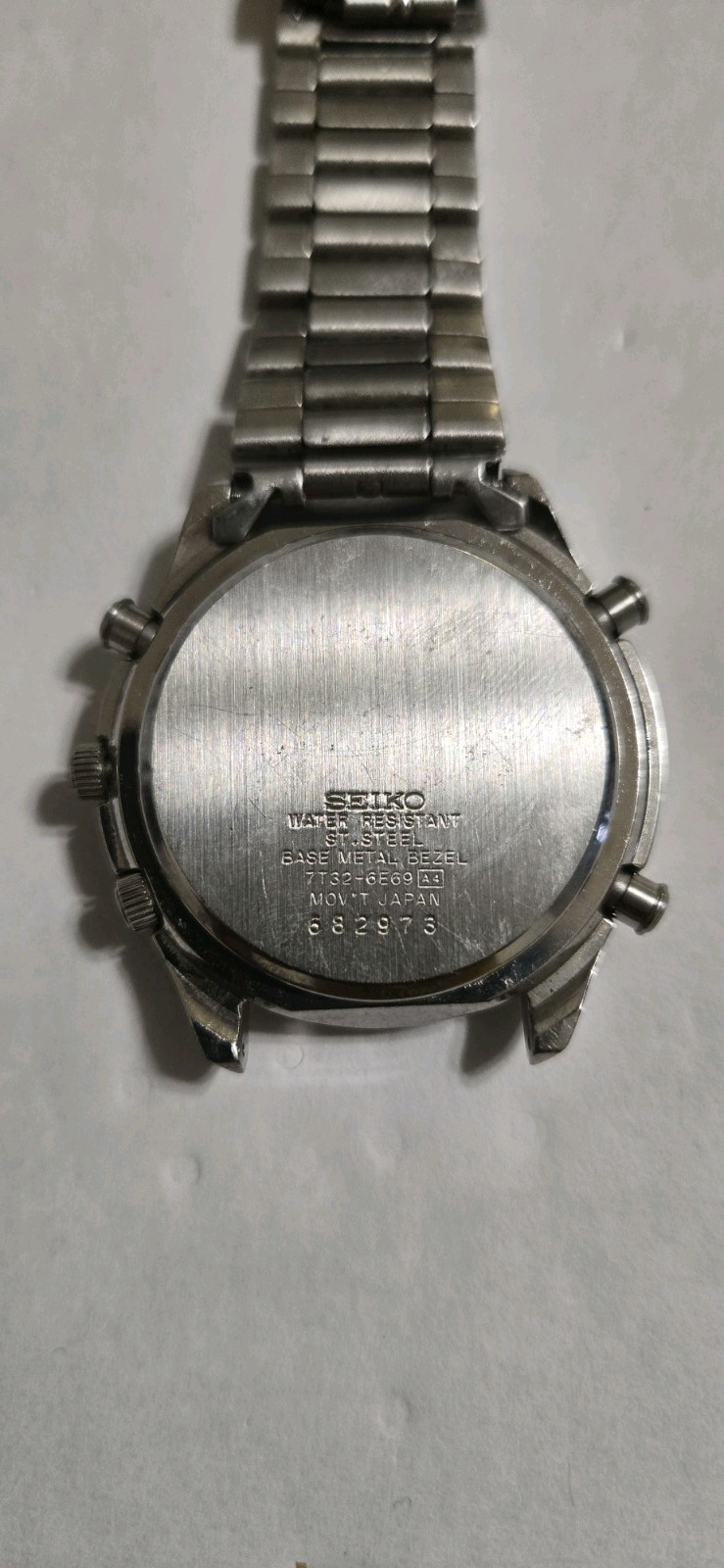 Vintage Men’s Seiko Chronograph Alarm 7T32-6E69 Quartz Date Watch