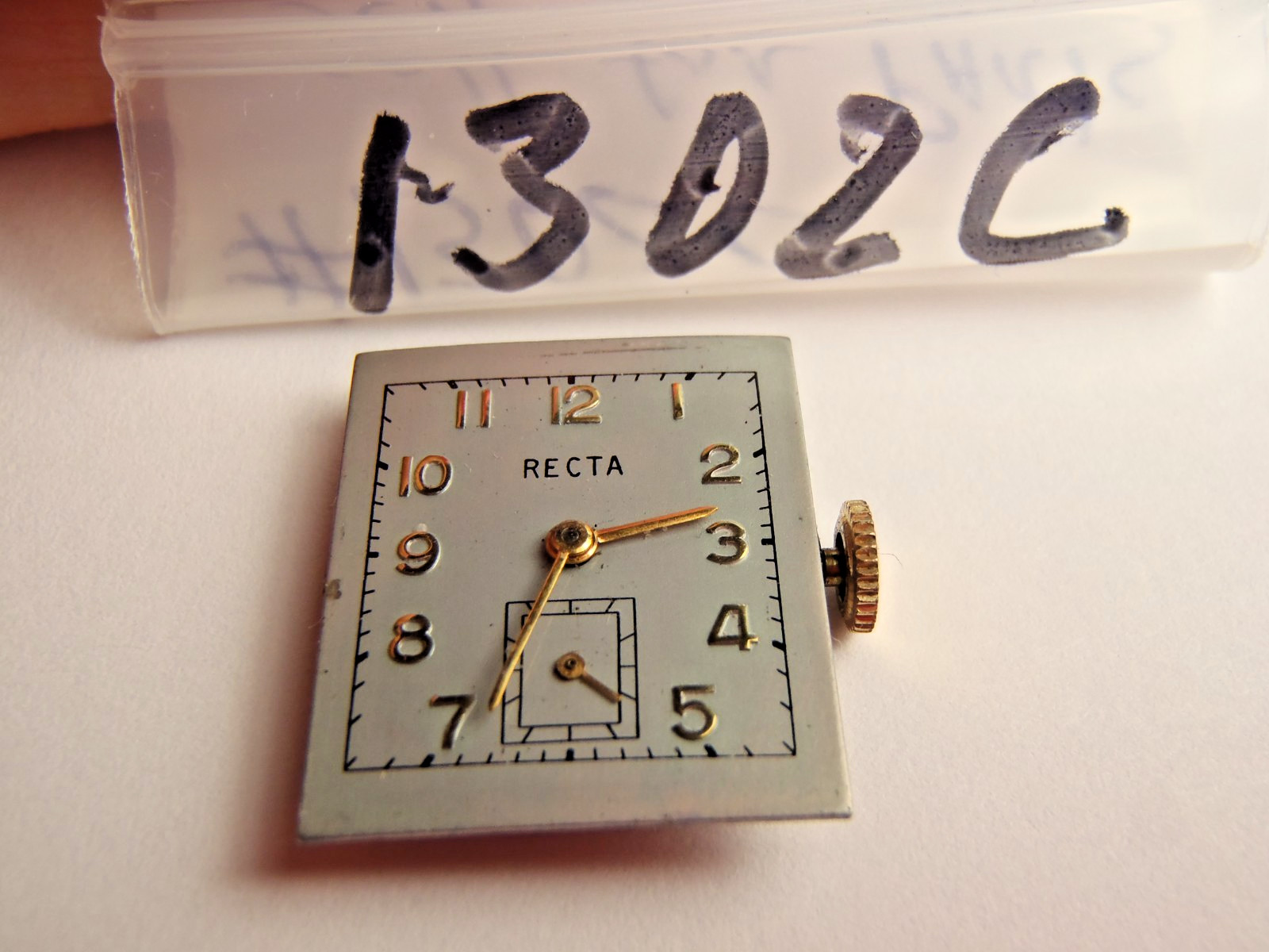 Recta Mechanical Manual Watch Movement + Dial + Hands + Crown + Stem Running