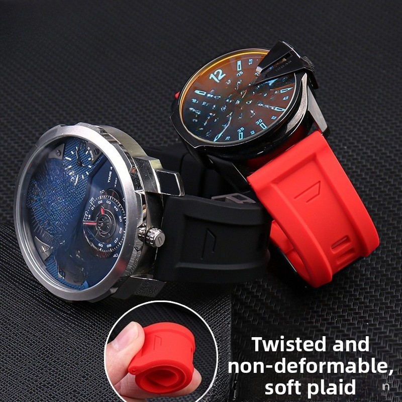 For Diesel DZ4318/4323/4283/4476 Waterproof Silicone Mens Watch Strap 24 26 28mm