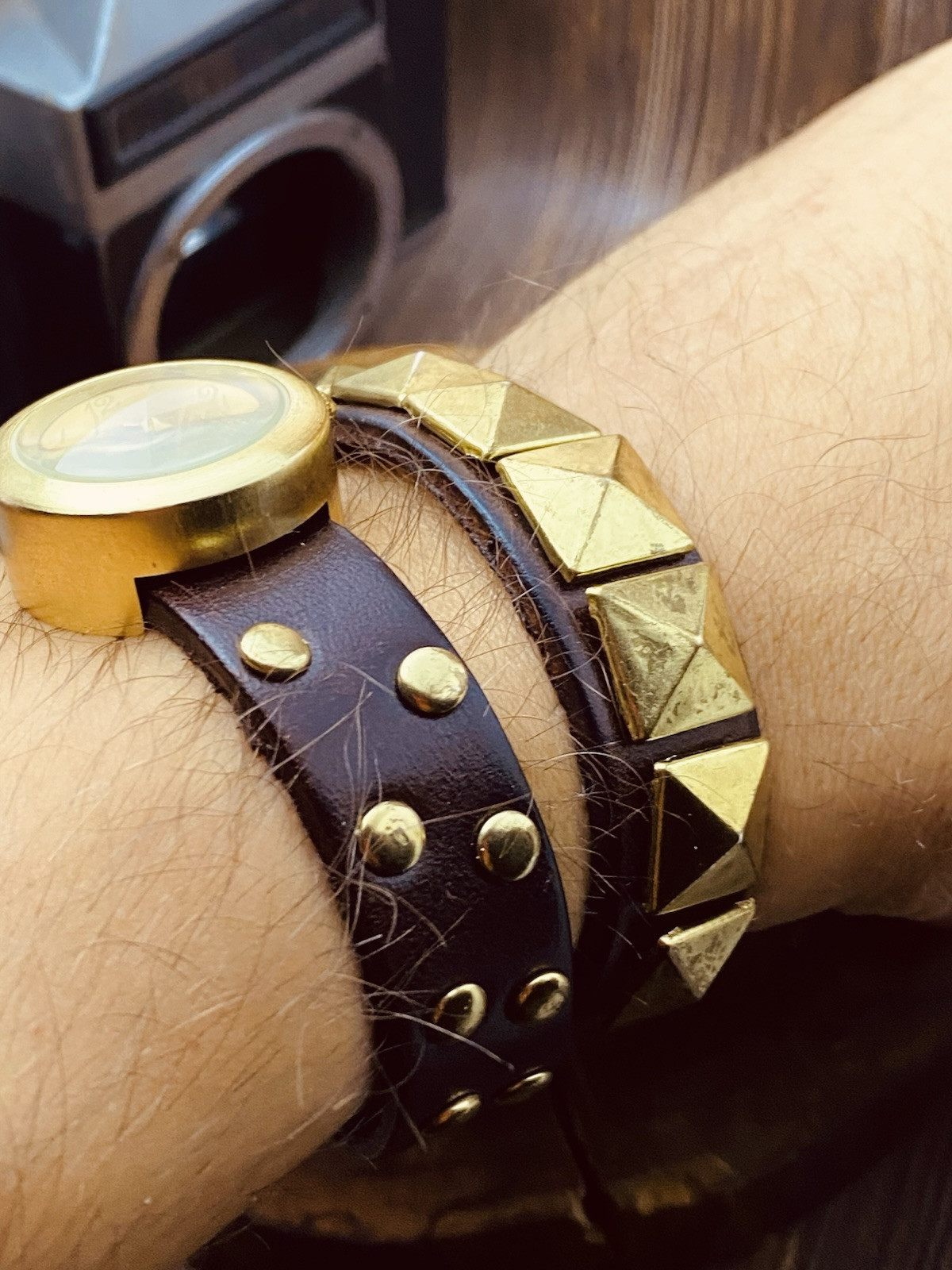 Parfois Watch Women Gold Tone Retro Leather Band New Battery
