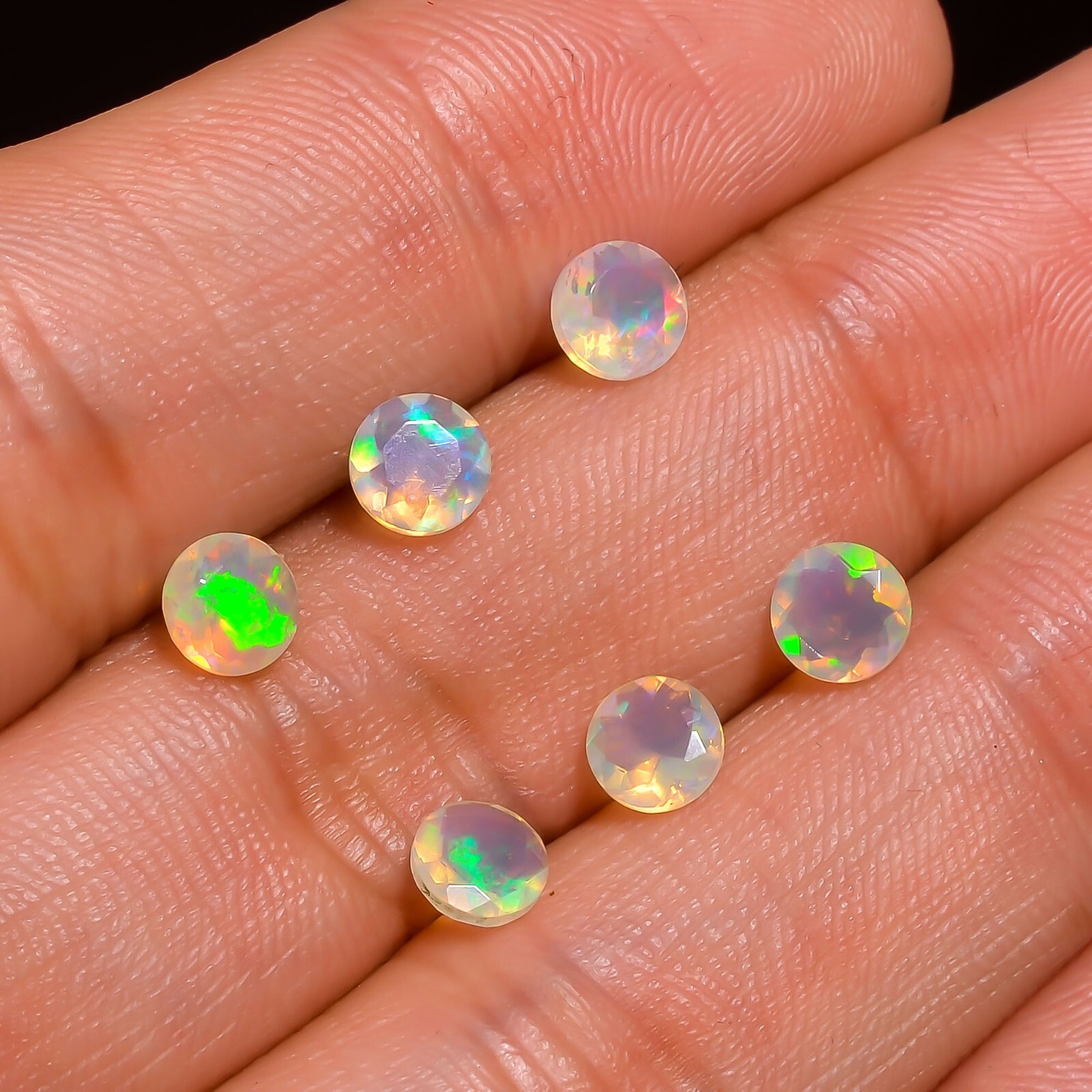 White Ethiopian Opal Round Cut Stone Loose Gemstone 10 Pcs 3.1 Ct 4X4X3mm A-5570