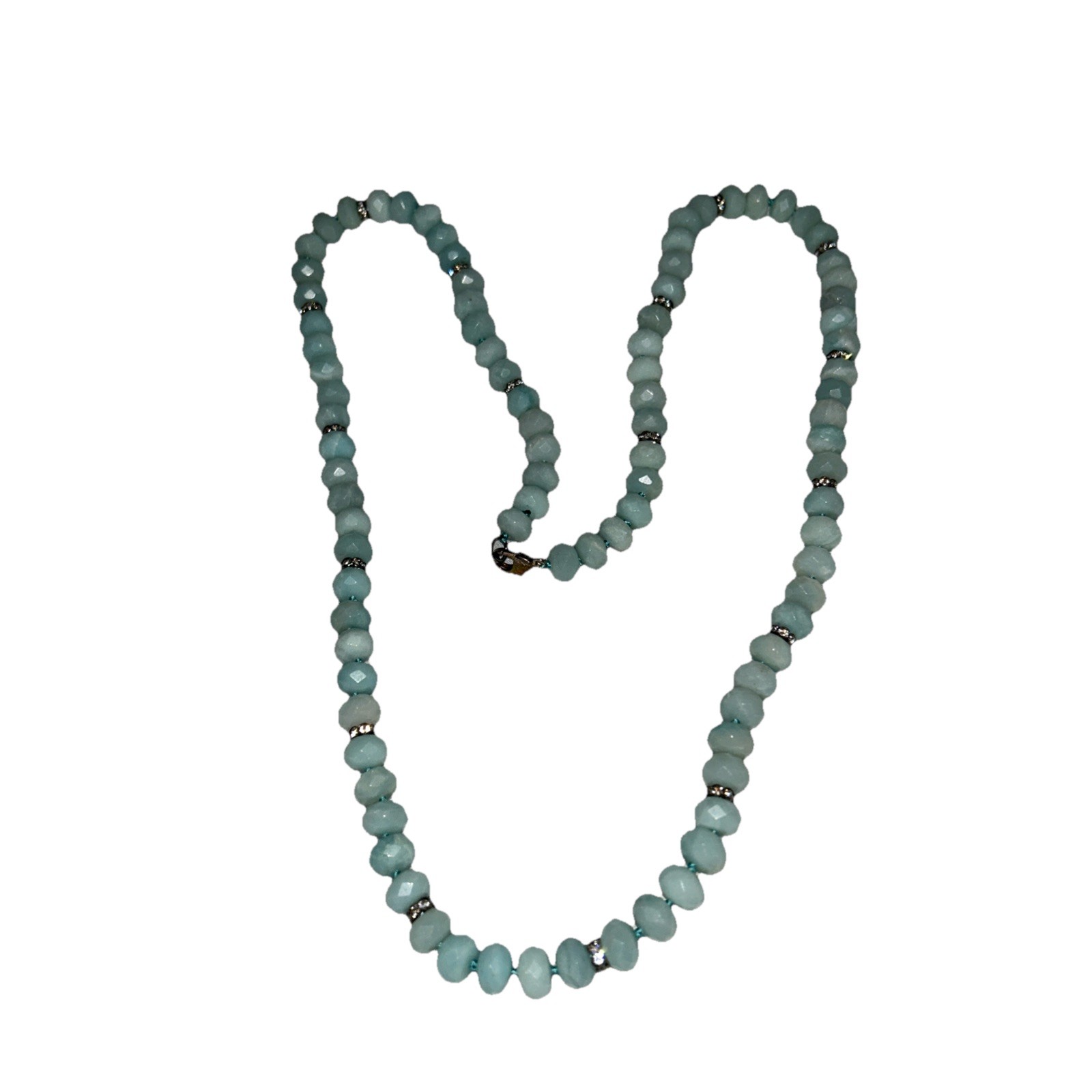 Dillards 14” Amazonite Turquoise Faceted Roundel Beads Necklace