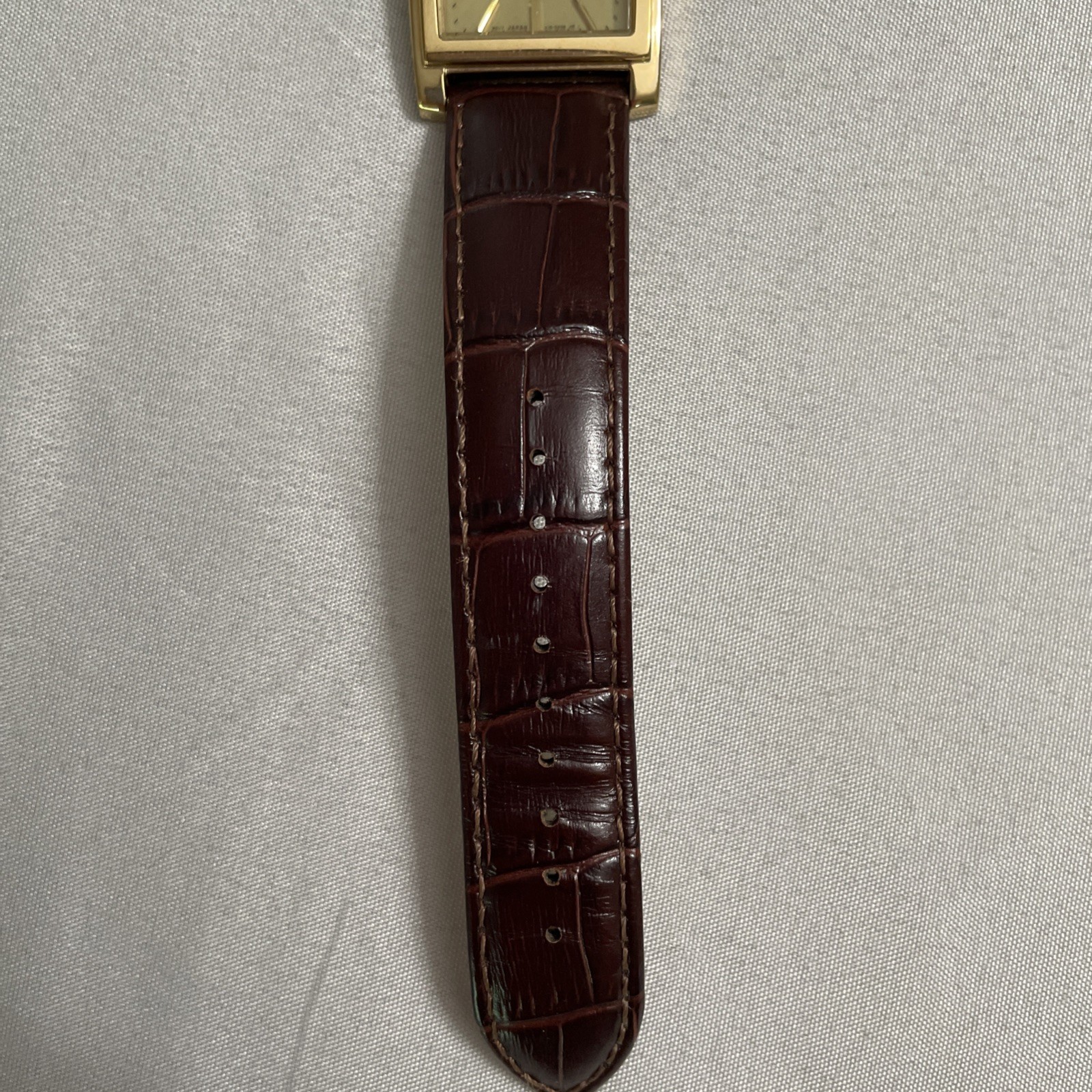 Seiko Solar Watch With Original Leather Band, V115-0AC0, Working