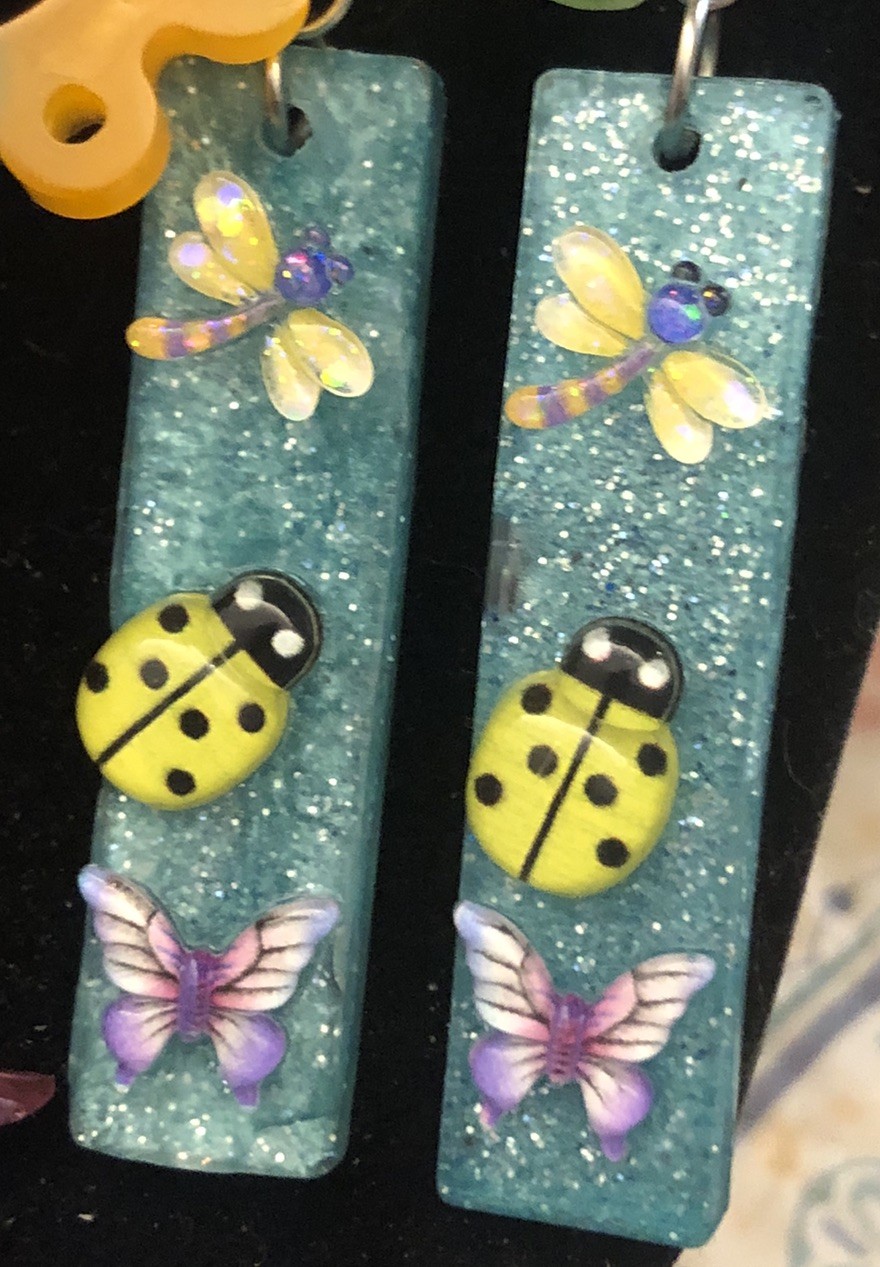 Handmade resin earrings. Free Gift With Purchase
