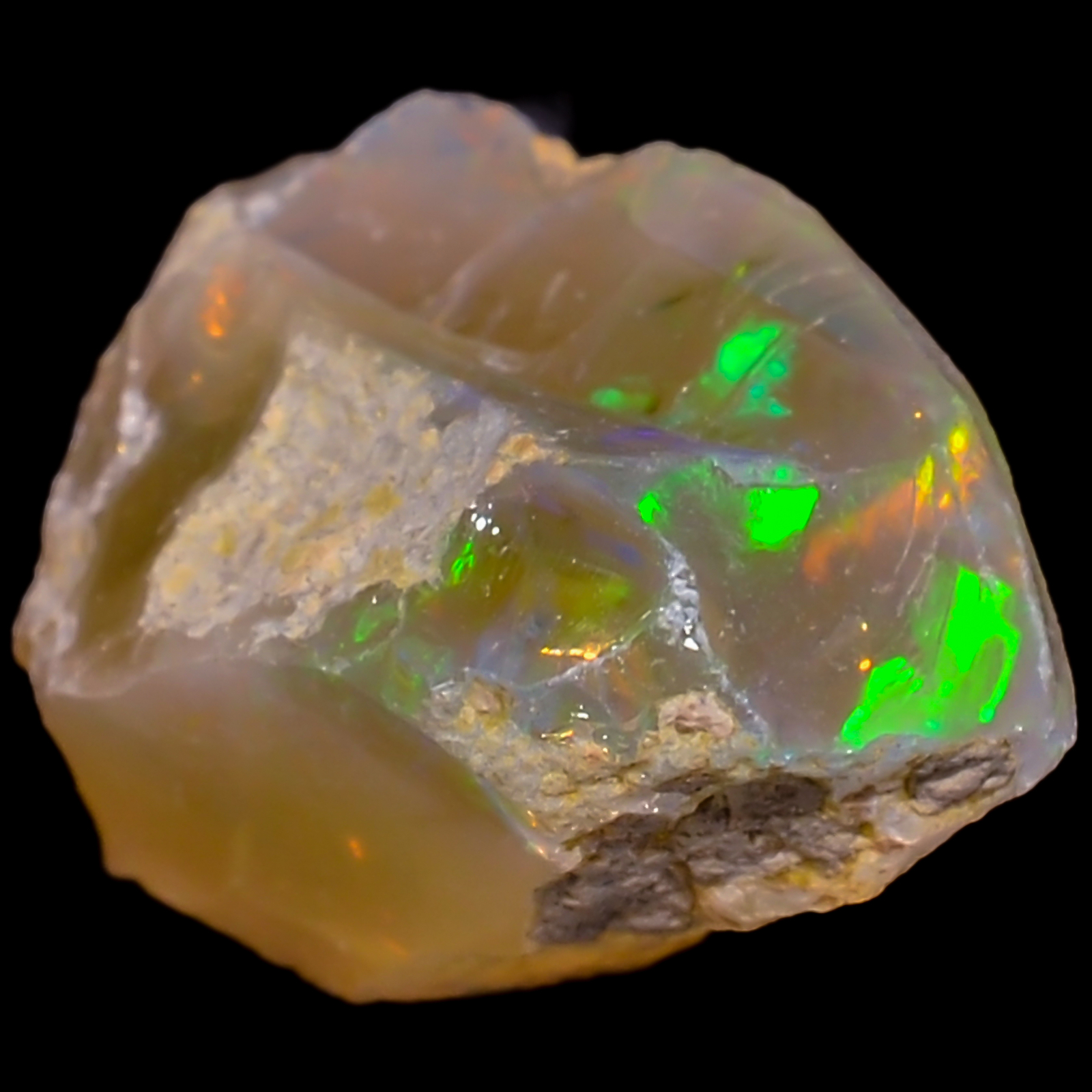 100% Natural Welo Fire Ethiopian Opal Rough Gemstone 8 Ct. 15X11X9 mm EE-43381