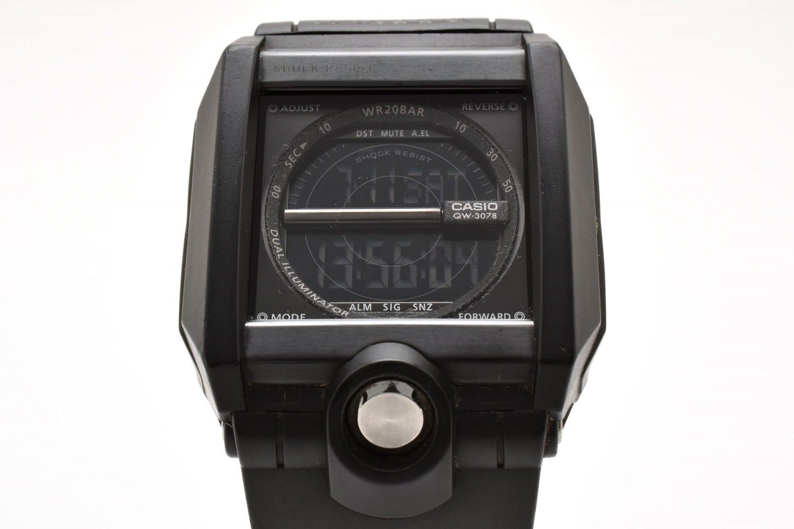 Casio G SHOCK G 8100 Quartz Digital Watch Black LCD Stainless Case Resin Belt Me