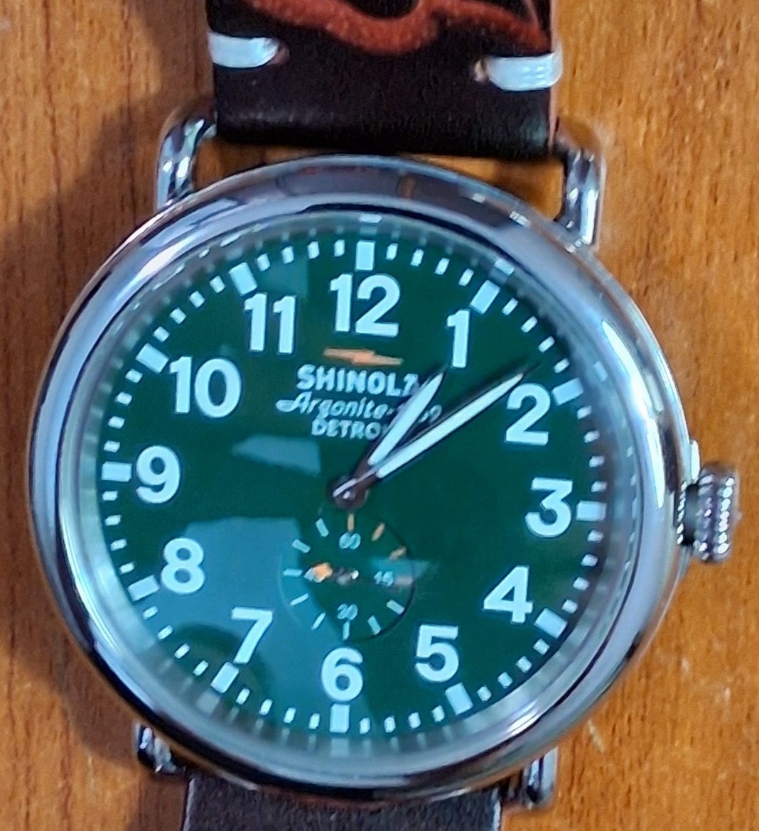 Shinola Runwell Argonite-1069 Mens Quartz Watch Stainless Steel With Box & Cards