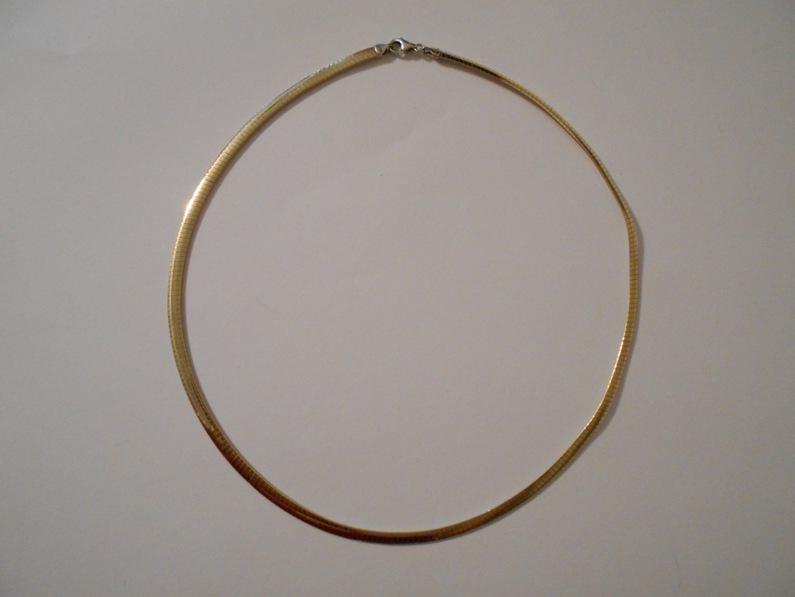 Snake Flat Gold over .925 Sterling Silver Gold 1/11 10kt Length 17.5″ Necklace
