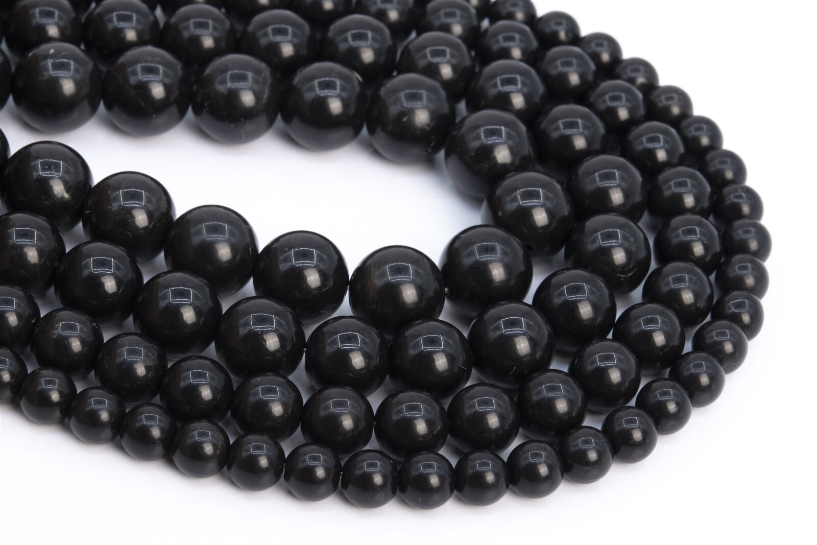 Genuine Natural Russian Shungite Round Gemstone Loose Bead 4/5-6/8/10/11-12MM