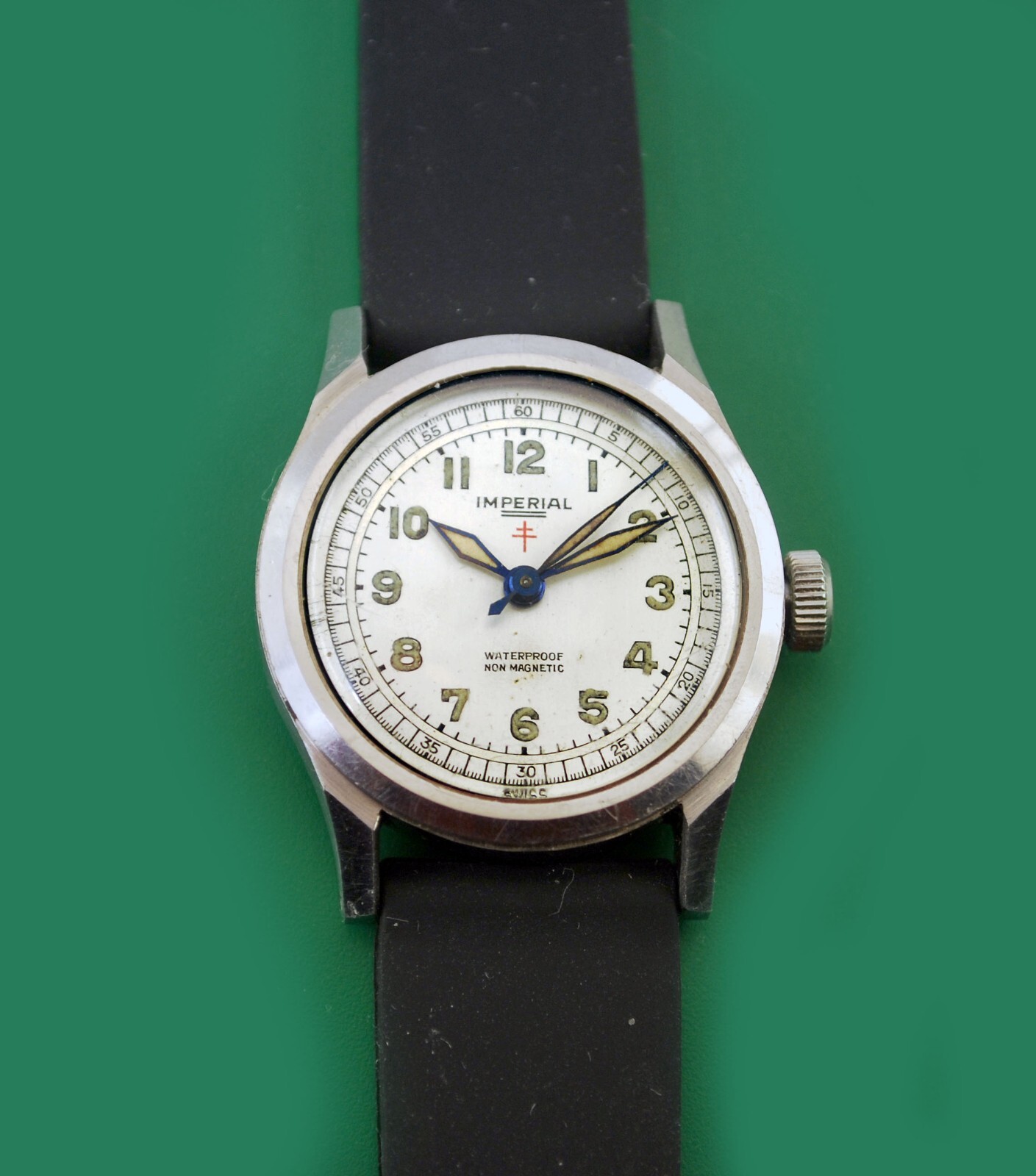 IMPERIAL Vintage 40’s WWII Military Type Men’s All Original Turtle Shell Watch