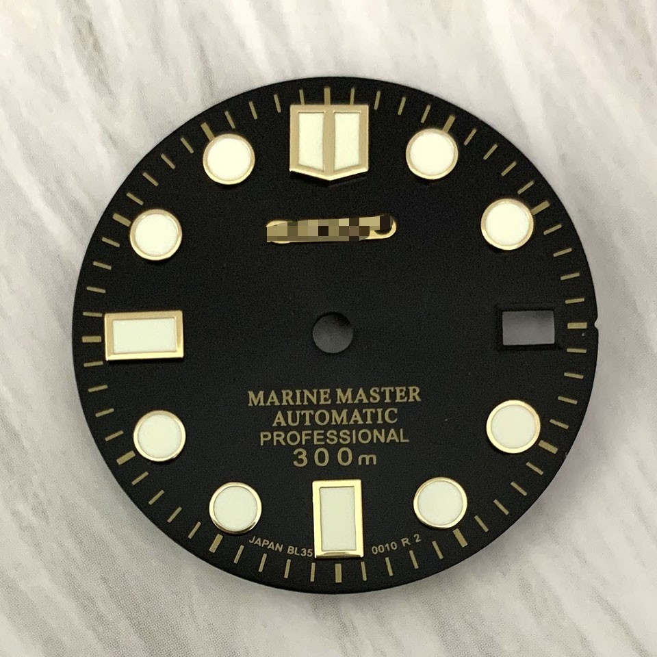 28.5mm Watch Dial Green Luminous Date Fit NH35 NH36 NH38 Movement