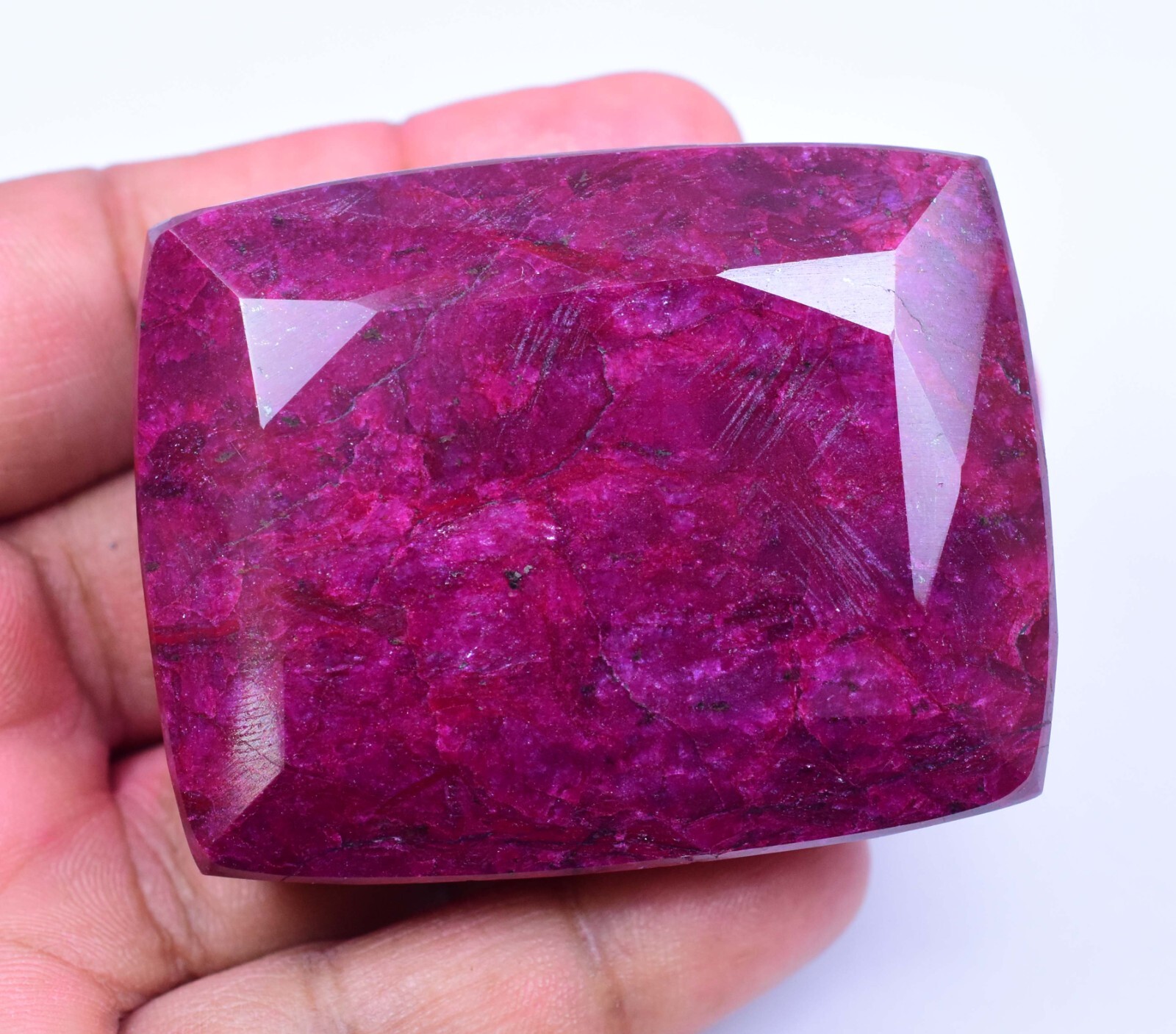 646.5 CT Natural Huge Red Ruby Certified Earth-Mined Cushion Cut Loose Gemstone
