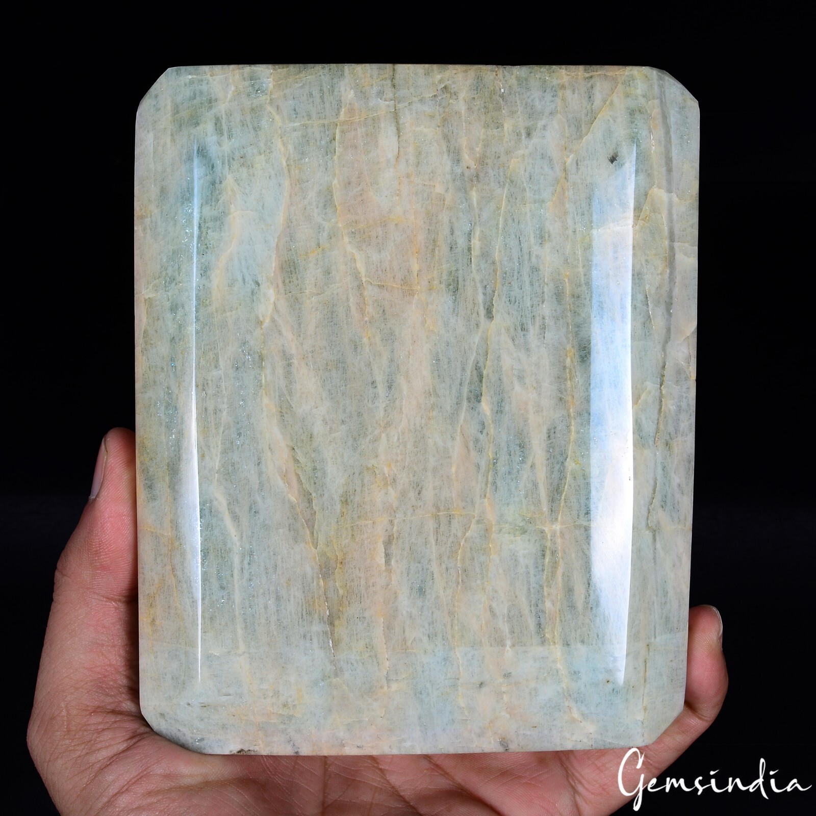 Rare Huge 1.98 KG Natural Aquamarine Beryl Gem Crystal Polished Display Specimen