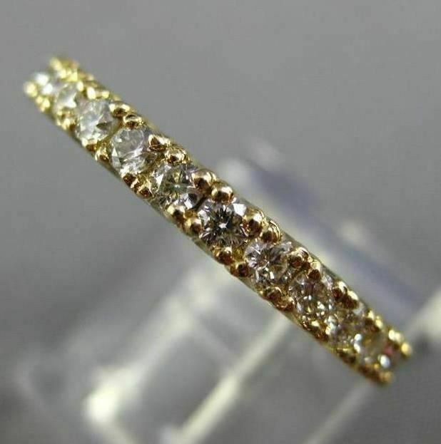 ESTATE 1.08CT DIAMOND 14KT YELLOW GOLD ETERNITY WEDDING ANNIVERSARY RING #25528