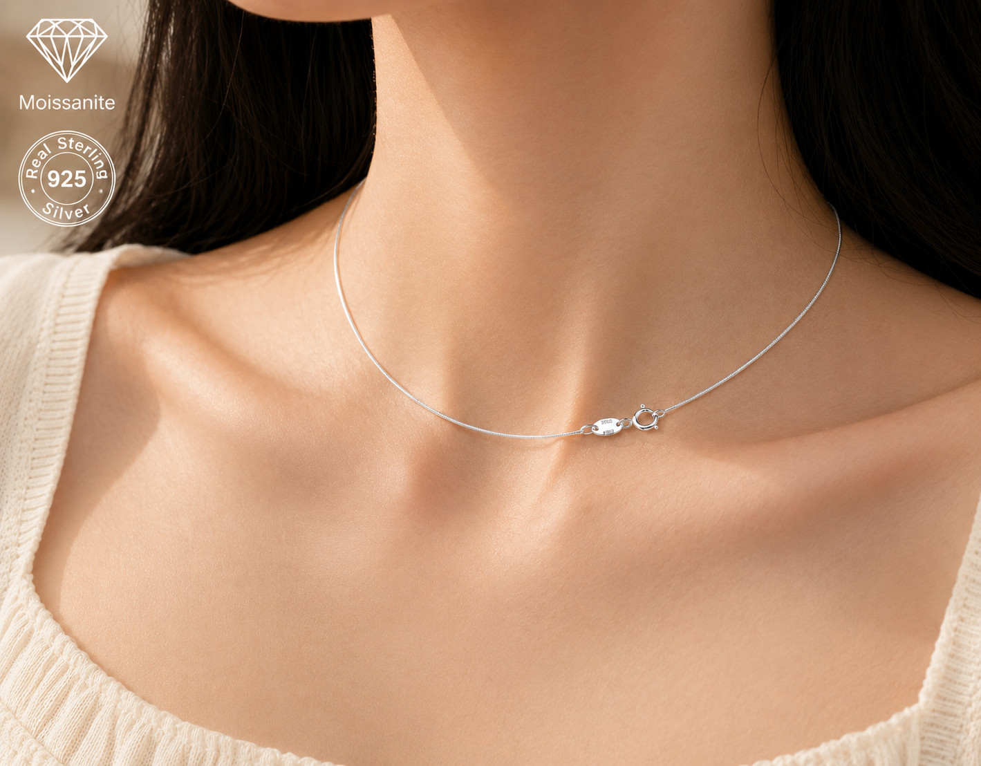 Real 925 Sterling Silver Italian Tarnish-Resist/Nickle-FREE Snake Chain Necklace
