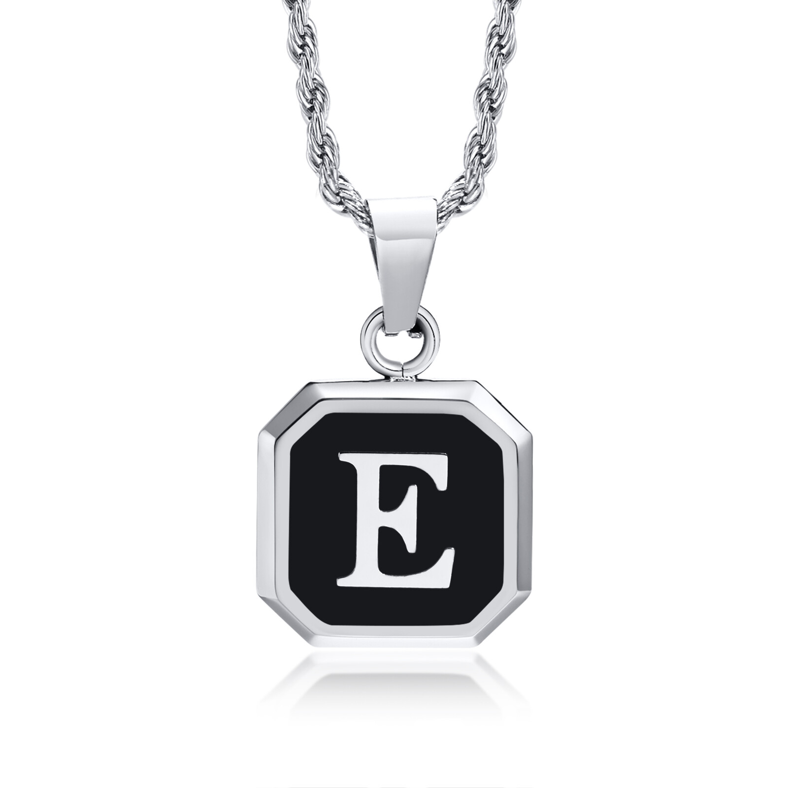 Vnox Initial Necklaces for Men Stylish Letter A-Z Pendant Geometric Chain Gifts