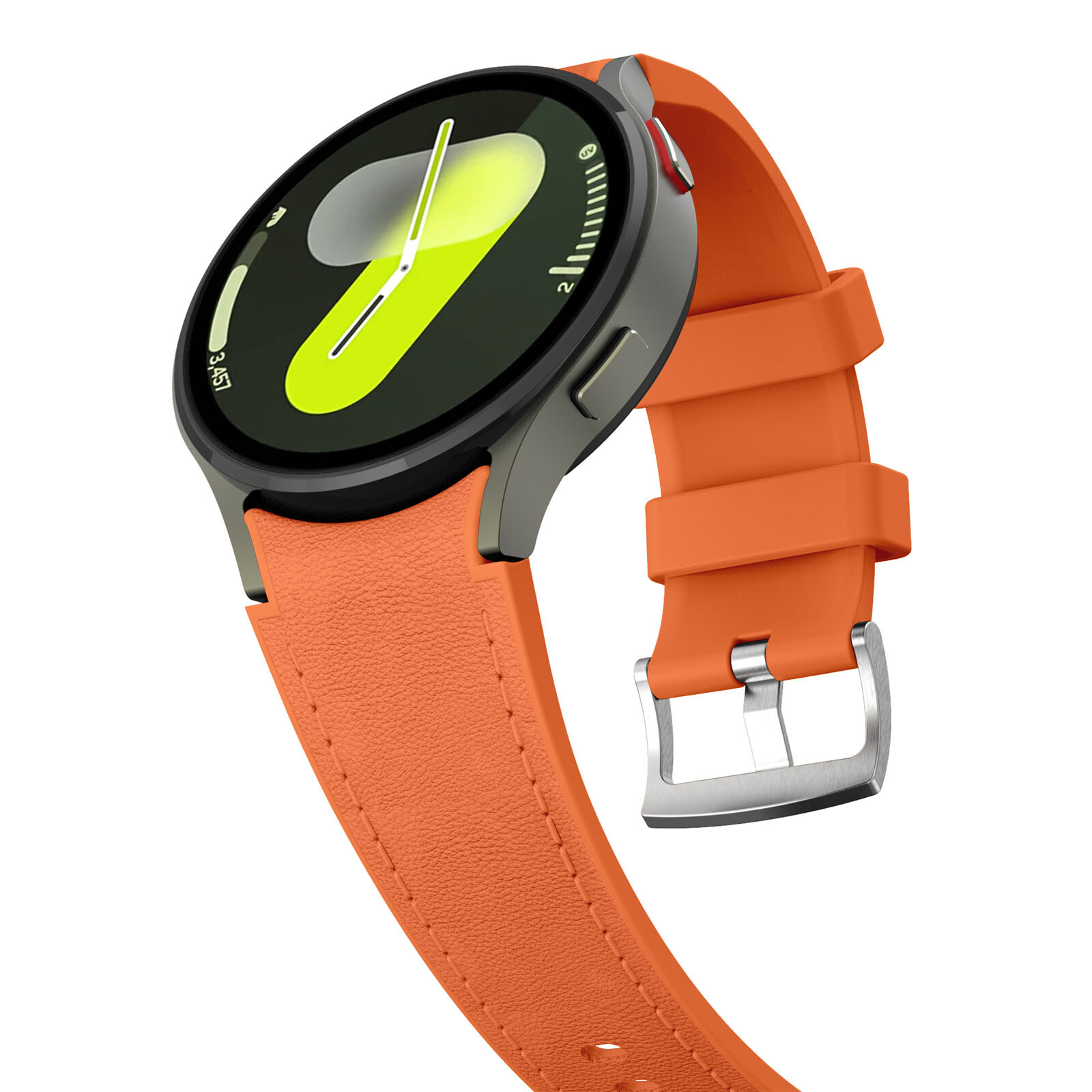 Silicone PU Leather Hybrid Watch Strap Sport Band For Galaxy Watch 7/6/5/4/FE