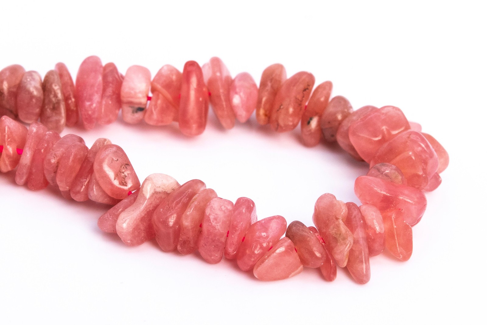 4-10MM Rhodochrosite Beads Red Pink AAA Pebble Chips Natural Gemstone Loose Bead