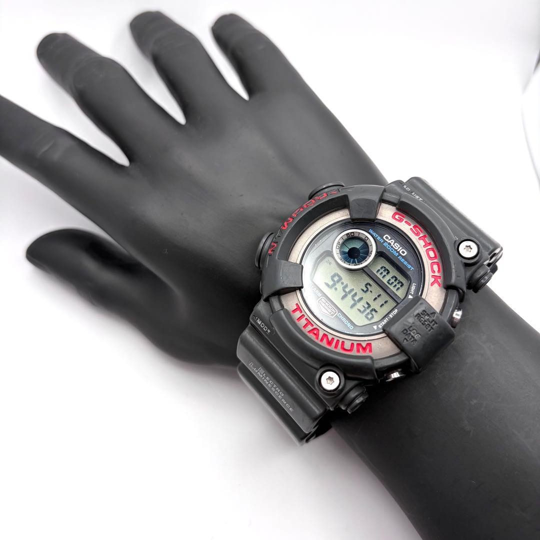CASIO G-SHOCK DW-8200-1A FROGMAN Black Gray Titanium Watch Used Japan