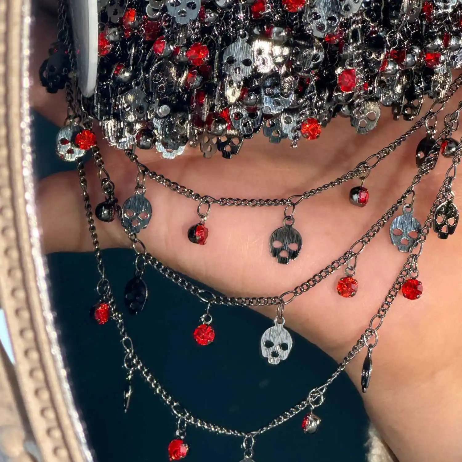 0.5/1 Meter Goth Style Black Cross Skeleton Pendant Chain for DIY Necklace Women
