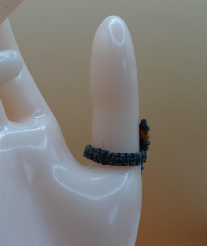 Women’s Ring Woven Macramé Thread Butterfly Design