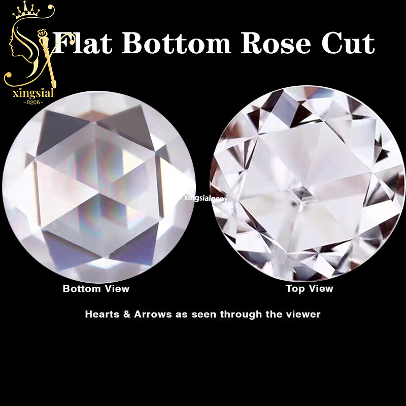 2mm-10mm D Color Moissanite Loose Stone Round Flat Bottom Rose Cut VVS1 For Ring