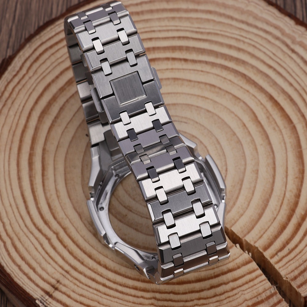 44.3mm Watch Case Strap Modify casio GA-2100 casioak Mods Silvery 316L Stainless
