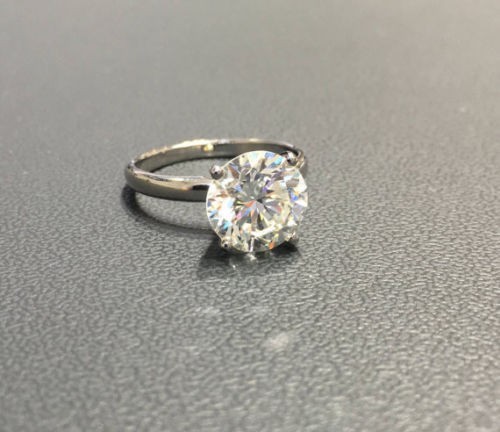 Lab Grown Round cut Diamond Wedding Ring 14K White Gold 2 Carat