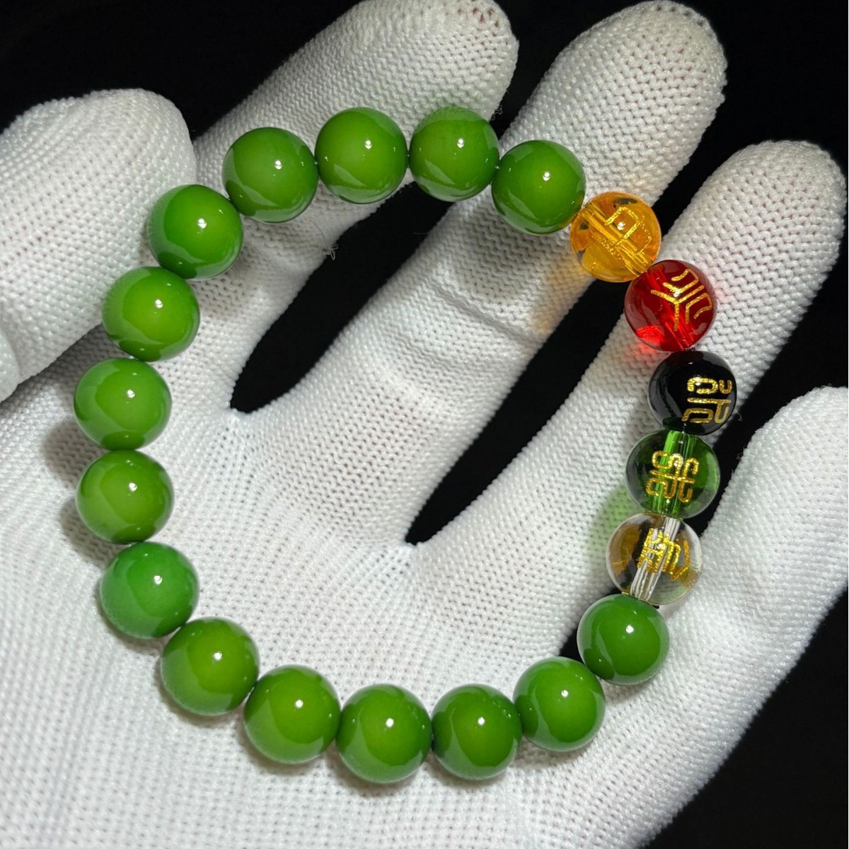 cyan Jade Bodhi Root Traditional-Style Bracelet and Prayer Beads Yoga Bracelet