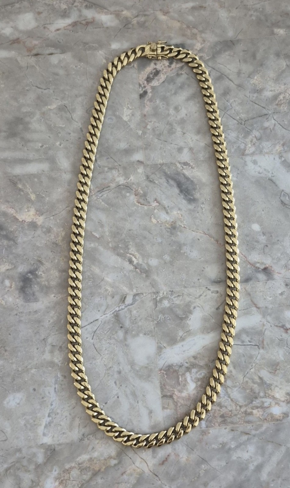 Cuban Link Chain Necklace 8mm 24in 18k Gold Plated PVD Stainless Steel