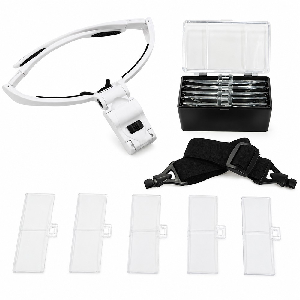 1.0X-3.5X Magnifying Glasses Lighted Headband Magnifier Glass for Crafts Jewelry