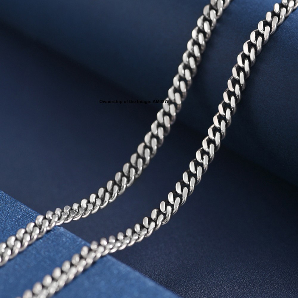 Solid 925 Sterling Silver Necklace 5mm Curb Link Chain For Men 19.7-25.6inch
