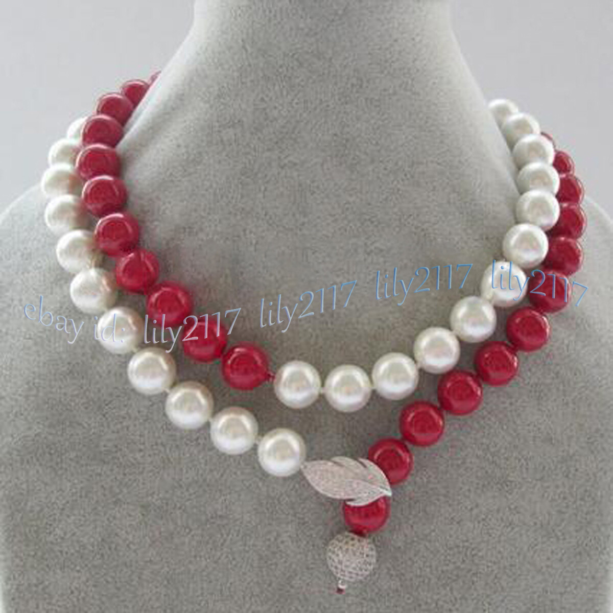 8/10/12/14mm White Coral Red South Sea Shell Pearl Round Beads Necklace 14-50”