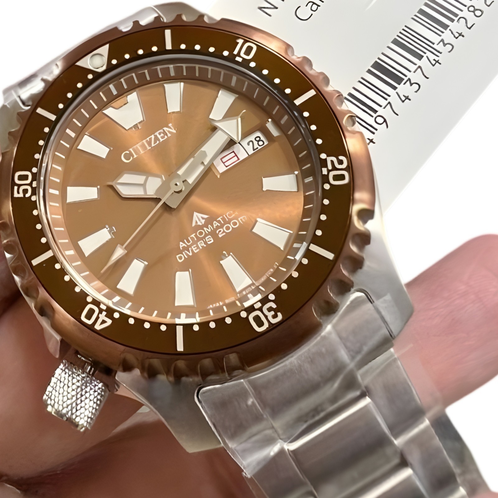 Citizen Promaster Automatic Brown Dial Day Date Indicator Men’s Watch NY0164-65X