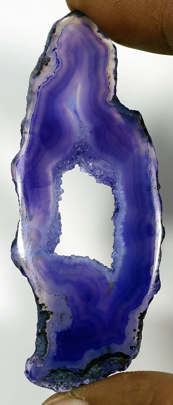 52.40 ct Natural Purple Slice Agate Geode Stalactite Loose Gemstone Stoneartt