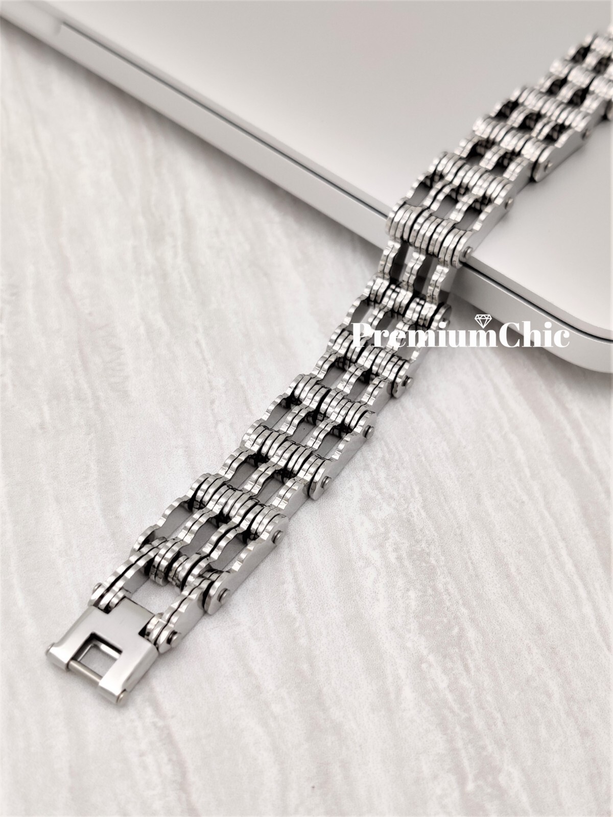 SOLID Stainless Steel Motorcycle Bike Chain Design Bracelet Men’s Jewelry 16MM