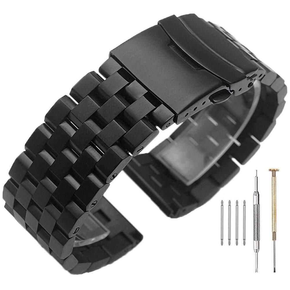 20 22 24mm Brushed Stainless Steel Watch Band Bracelet 5 Rows Engineer Wristband