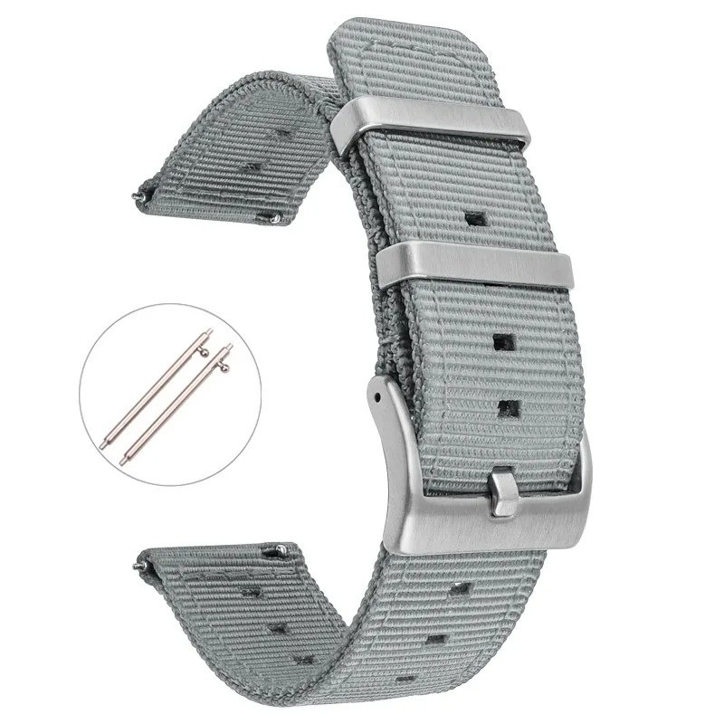 Two-Piece Nylon Watch Strap Band Quick Release Replacement 18mm 20mm 22mm 24mm